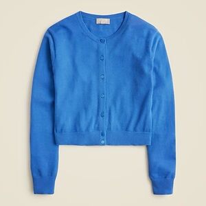 NWT Jcrew Featherweight cashmere cardigan bellflower blue M